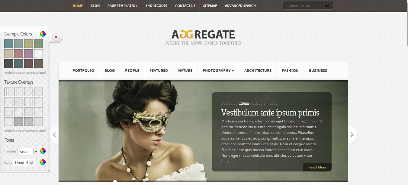 aggregate magazine styled elegant theme