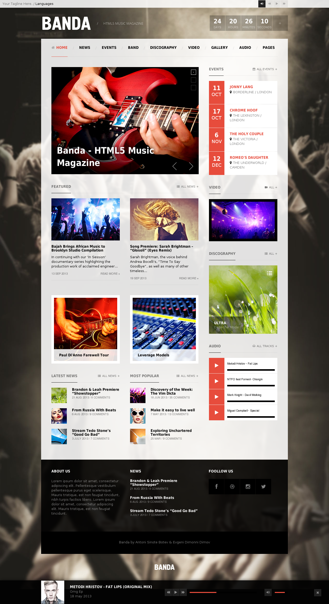 Banda - HTML5 Music website template
