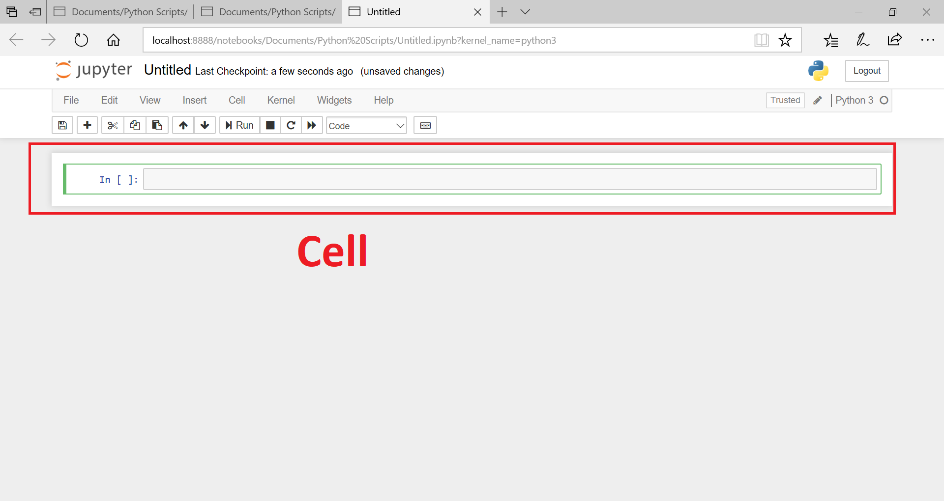 cell in jupyter notebook