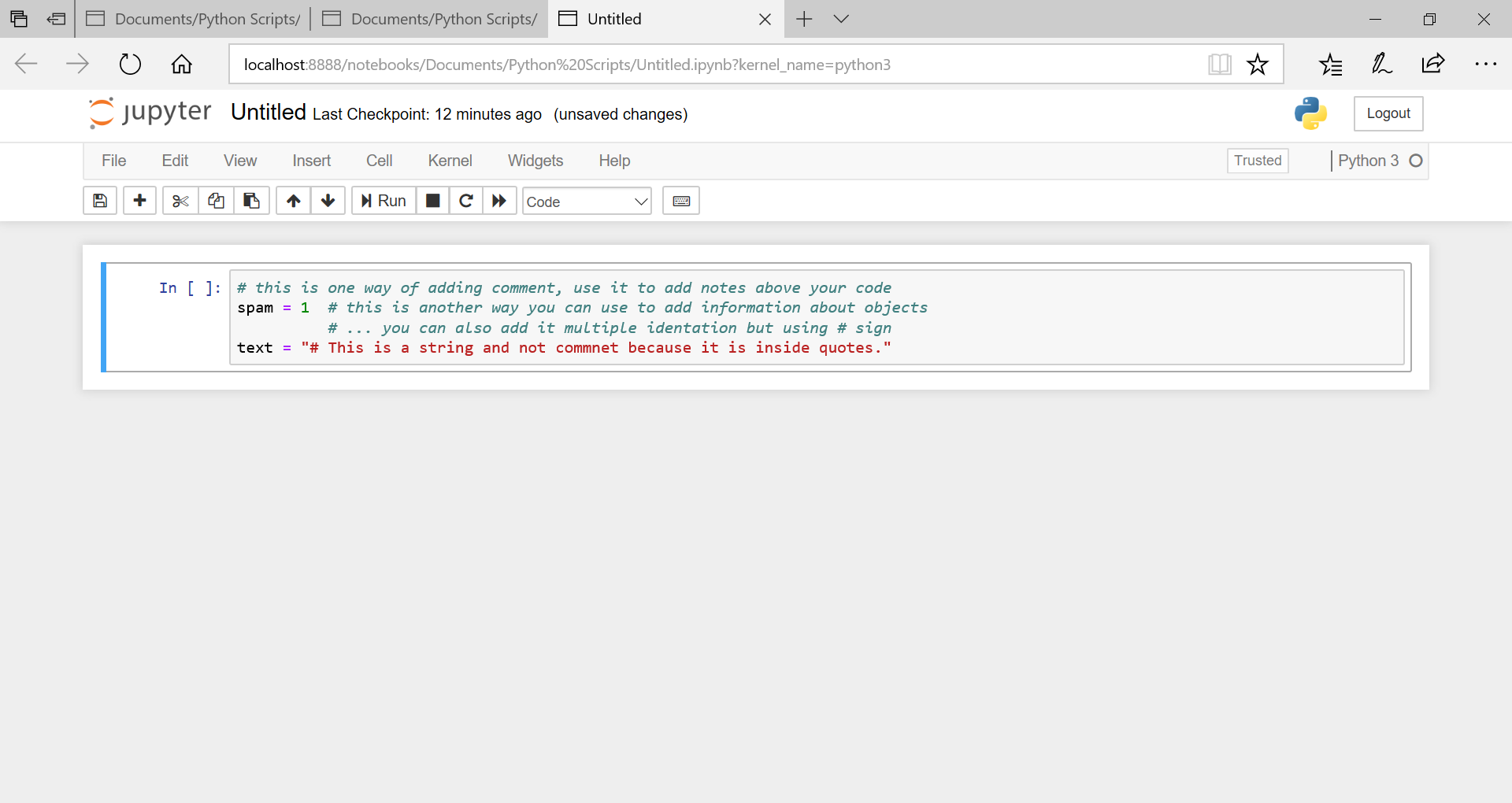 comments in python